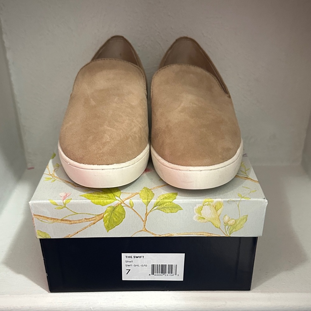 Birdies Tan Slip-On Sneakers
